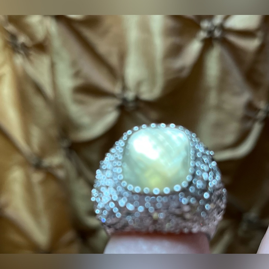 Judith Ripka Nwt Mother Of Pearl Crystal Quartz Doublet Ring Size 7